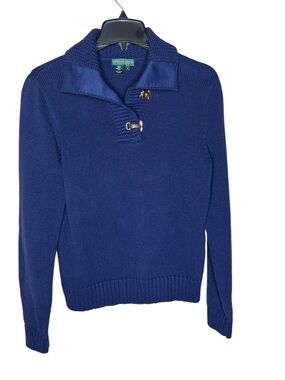 Ralph Lauren Royal Blue Toggle Zip-Up Sweater - woman’s
